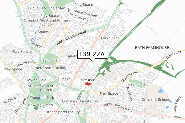 L39 2ZA map - small scale - OS Open Zoomstack (Ordnance Survey) L39 2ZA map - small scale - OS Open Zoomstack (Ordnance Survey)