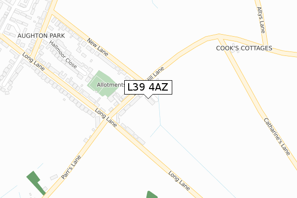 L39 4AZ map - large scale - OS Open Zoomstack (Ordnance Survey)