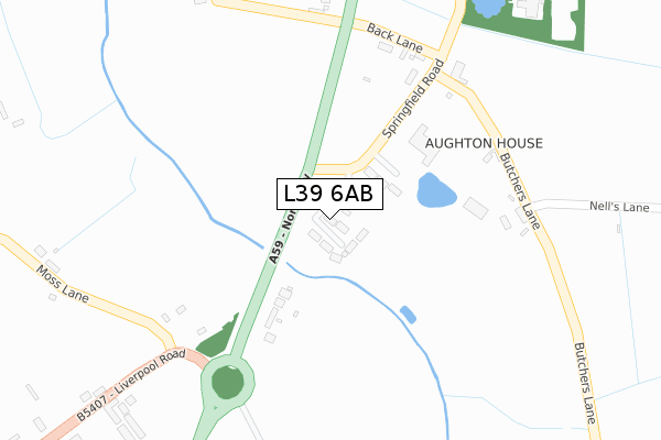 L39 6AB map - large scale - OS Open Zoomstack (Ordnance Survey)