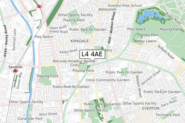 L4 4AE map - small scale - OS Open Zoomstack (Ordnance Survey)