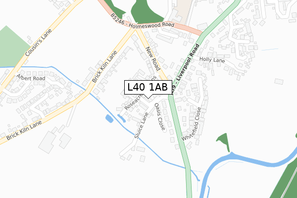 L40 1AB map - large scale - OS Open Zoomstack (Ordnance Survey)