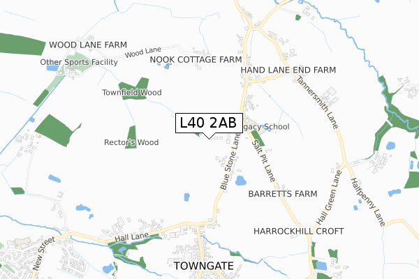 L40 2AB map - small scale - OS Open Zoomstack (Ordnance Survey)