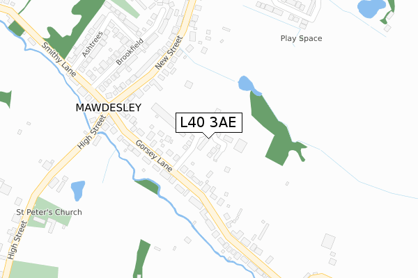 L40 3AE map - large scale - OS Open Zoomstack (Ordnance Survey)