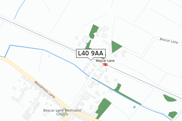 L40 9AA map - large scale - OS Open Zoomstack (Ordnance Survey) L40 9AA map - large scale - OS Open Zoomstack (Ordnance Survey)