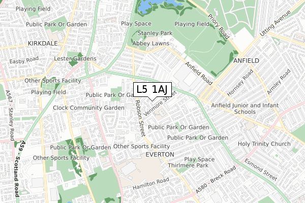 L5 1AJ map - small scale - OS Open Zoomstack (Ordnance Survey) L5 1AJ map - small scale - OS Open Zoomstack (Ordnance Survey)