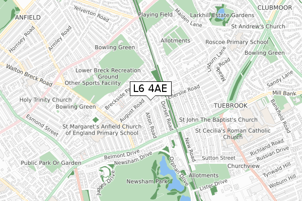 L6 4AE map - small scale - OS Open Zoomstack (Ordnance Survey)