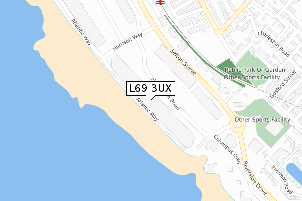 L69 3UX map - large scale - OS Open Zoomstack (Ordnance Survey)
