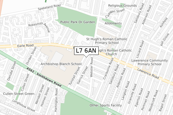 L7 6AN map - large scale - OS Open Zoomstack (Ordnance Survey) L7 6AN map - large scale - OS Open Zoomstack (Ordnance Survey)