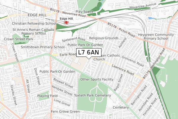 L7 6AN map - small scale - OS Open Zoomstack (Ordnance Survey) L7 6AN map - small scale - OS Open Zoomstack (Ordnance Survey)