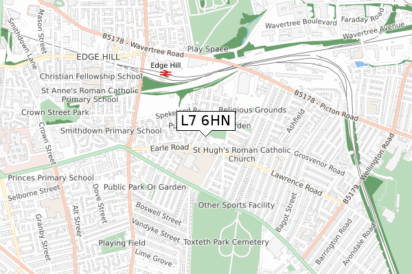 L7 6HN map - small scale - OS Open Zoomstack (Ordnance Survey) L7 6HN map - small scale - OS Open Zoomstack (Ordnance Survey)