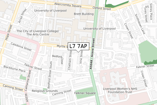 L7 7AP map - large scale - OS Open Zoomstack (Ordnance Survey)