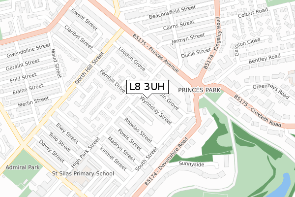 L8 3UH map - large scale - OS Open Zoomstack (Ordnance Survey)