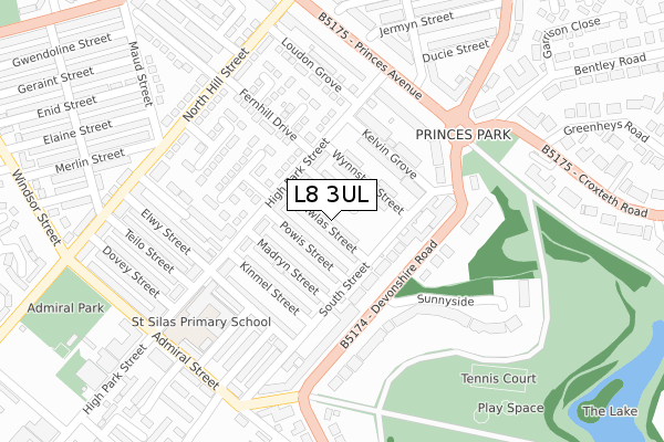 L8 3UL map - large scale - OS Open Zoomstack (Ordnance Survey)