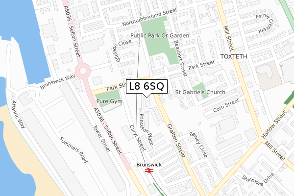 L8 6SQ map - large scale - OS Open Zoomstack (Ordnance Survey)