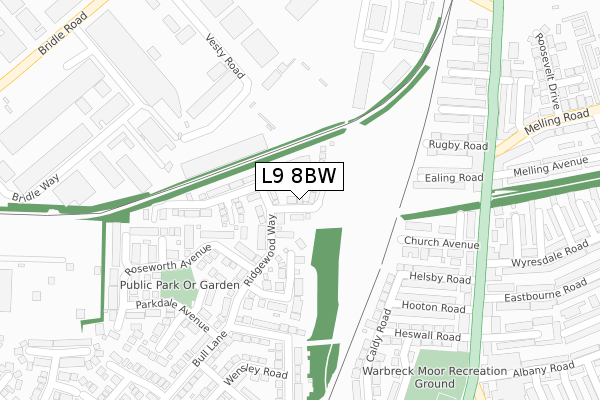 L9 8BW map - large scale - OS Open Zoomstack (Ordnance Survey) L9 8BW map - large scale - OS Open Zoomstack (Ordnance Survey)