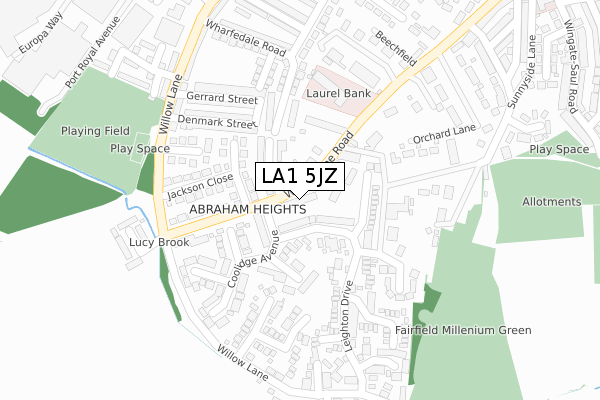 LA1 5JZ map - large scale - OS Open Zoomstack (Ordnance Survey)