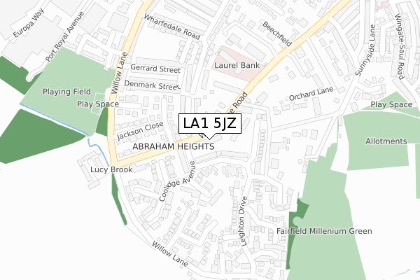 LA1 5JZ map - large scale - OS Open Zoomstack (Ordnance Survey) LA1 5JZ map - large scale - OS Open Zoomstack (Ordnance Survey)