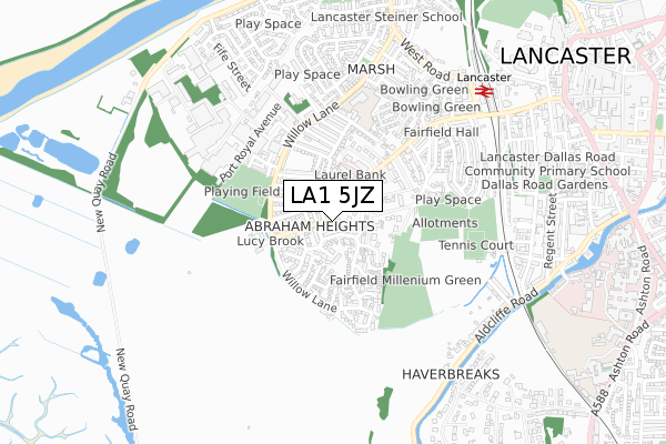 LA1 5JZ map - small scale - OS Open Zoomstack (Ordnance Survey) LA1 5JZ map - small scale - OS Open Zoomstack (Ordnance Survey)