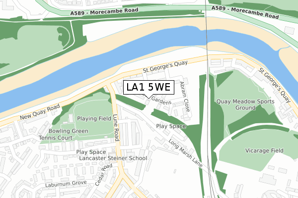 LA1 5WE map - large scale - OS Open Zoomstack (Ordnance Survey)