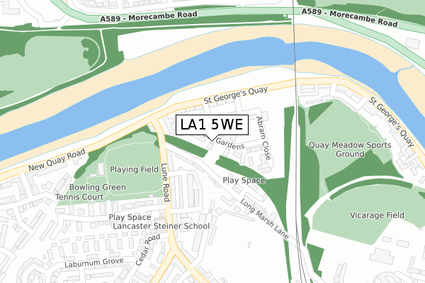 LA1 5WE map - large scale - OS Open Zoomstack (Ordnance Survey) LA1 5WE map - large scale - OS Open Zoomstack (Ordnance Survey)