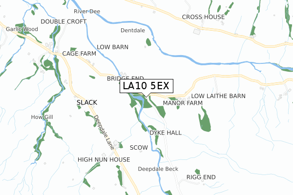 LA10 5EX map - small scale - OS Open Zoomstack (Ordnance Survey)