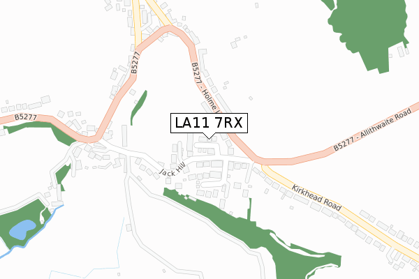 LA11 7RX map - large scale - OS Open Zoomstack (Ordnance Survey)