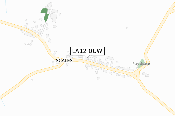 LA12 0UW map - large scale - OS Open Zoomstack (Ordnance Survey)
