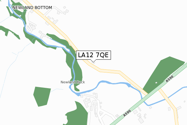 LA12 7QE map - large scale - OS Open Zoomstack (Ordnance Survey)