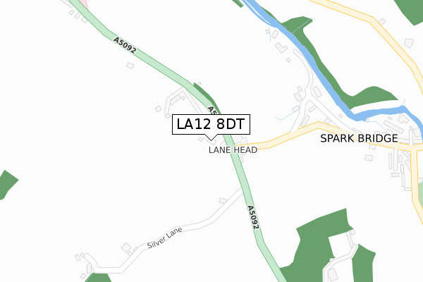 LA12 8DT map - large scale - OS Open Zoomstack (Ordnance Survey)