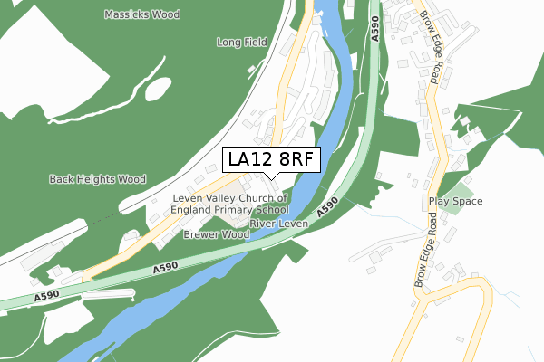 LA12 8RF map - large scale - OS Open Zoomstack (Ordnance Survey)