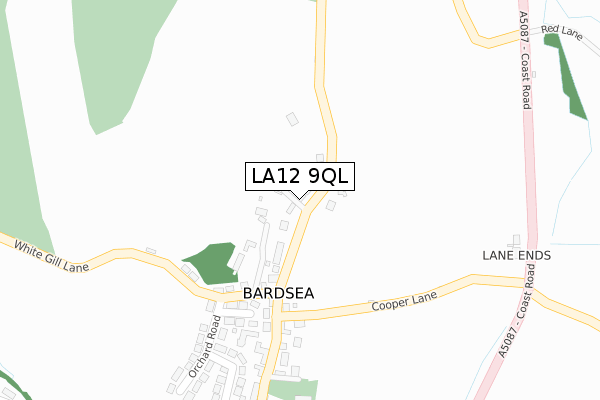 LA12 9QL map - large scale - OS Open Zoomstack (Ordnance Survey)