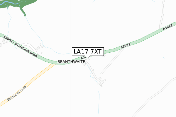 LA17 7XT map - large scale - OS Open Zoomstack (Ordnance Survey)