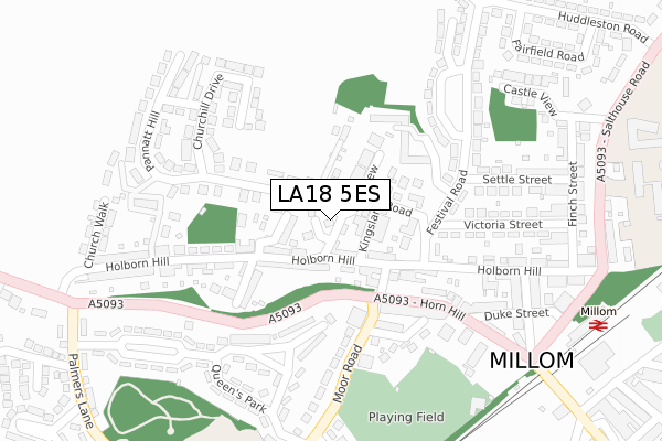 LA18 5ES map - large scale - OS Open Zoomstack (Ordnance Survey)