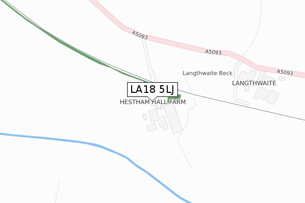 LA18 5LJ map - large scale - OS Open Zoomstack (Ordnance Survey)