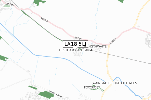 LA18 5LJ map - small scale - OS Open Zoomstack (Ordnance Survey)