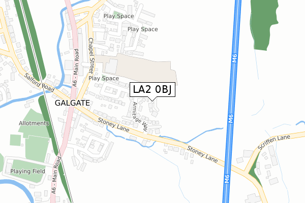 LA2 0BJ map - large scale - OS Open Zoomstack (Ordnance Survey)