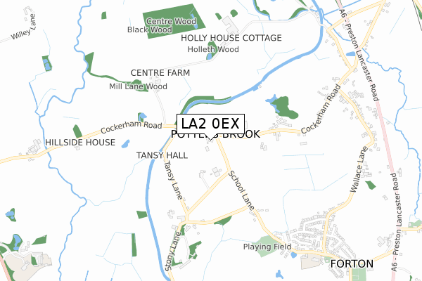 LA2 0EX map - small scale - OS Open Zoomstack (Ordnance Survey)