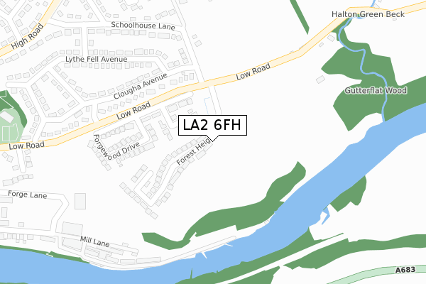 LA2 6FH map - large scale - OS Open Zoomstack (Ordnance Survey) LA2 6FH map - large scale - OS Open Zoomstack (Ordnance Survey)