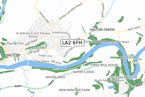 LA2 6FH map - small scale - OS Open Zoomstack (Ordnance Survey) LA2 6FH map - small scale - OS Open Zoomstack (Ordnance Survey)