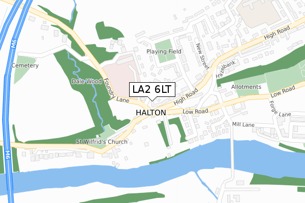 LA2 6LT map - large scale - OS Open Zoomstack (Ordnance Survey)