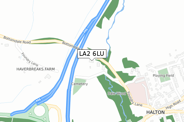 LA2 6LU map - large scale - OS Open Zoomstack (Ordnance Survey)
