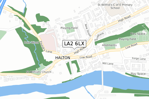 LA2 6LX map - large scale - OS Open Zoomstack (Ordnance Survey)
