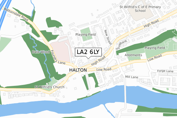 LA2 6LY map - large scale - OS Open Zoomstack (Ordnance Survey)