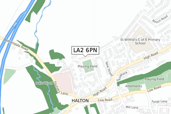 LA2 6PN map - large scale - OS Open Zoomstack (Ordnance Survey)