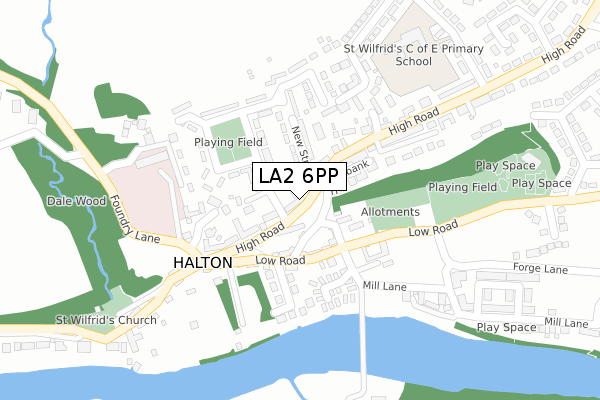 LA2 6PP map - large scale - OS Open Zoomstack (Ordnance Survey)