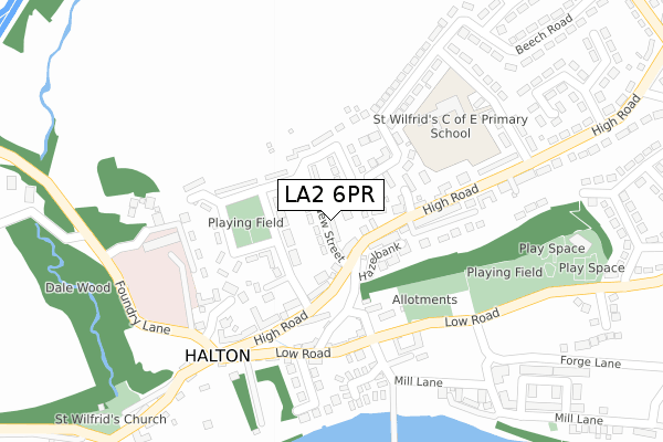 LA2 6PR map - large scale - OS Open Zoomstack (Ordnance Survey)