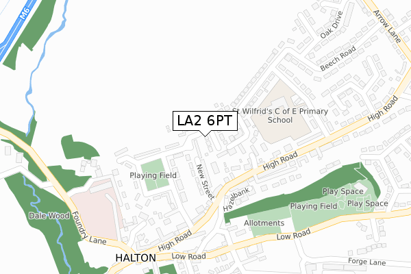 LA2 6PT map - large scale - OS Open Zoomstack (Ordnance Survey)