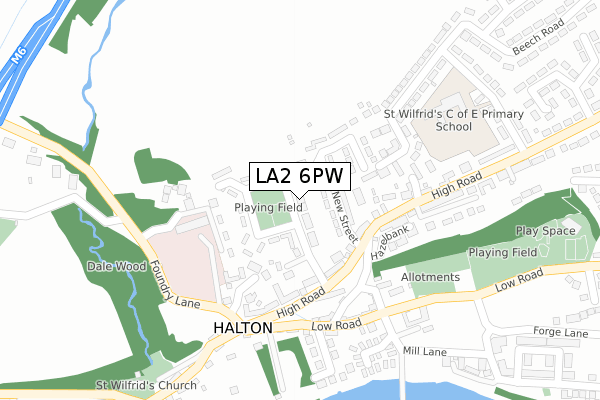 LA2 6PW map - large scale - OS Open Zoomstack (Ordnance Survey)