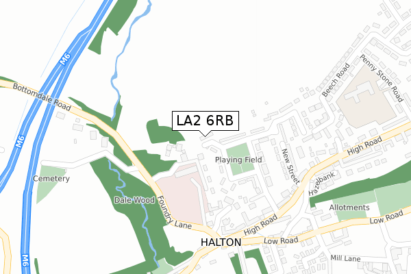 LA2 6RB map - large scale - OS Open Zoomstack (Ordnance Survey)