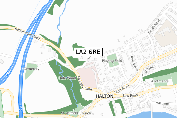 LA2 6RE map - large scale - OS Open Zoomstack (Ordnance Survey)